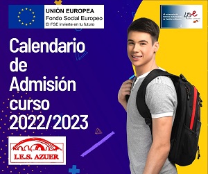 Calendario de admisión curso 2022/2023