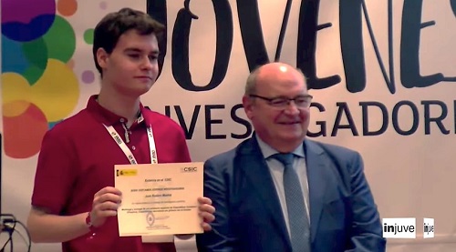Estudiante del IES Azuer de Manzanares, Ciudad Real, gana un segundo premio en el prestigioso Certamen de Jóvenes Investigadores, considerado el equivalente a los Nobel a nivel nacional