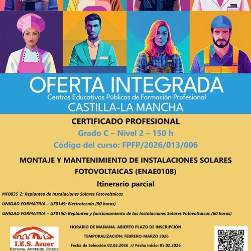 AMPLIADO PLAZO DE INSCRIPCIÓN FÓRMATE EN ENERGÍAS RENOVABLES CON CERTIFICADO OFICIAL